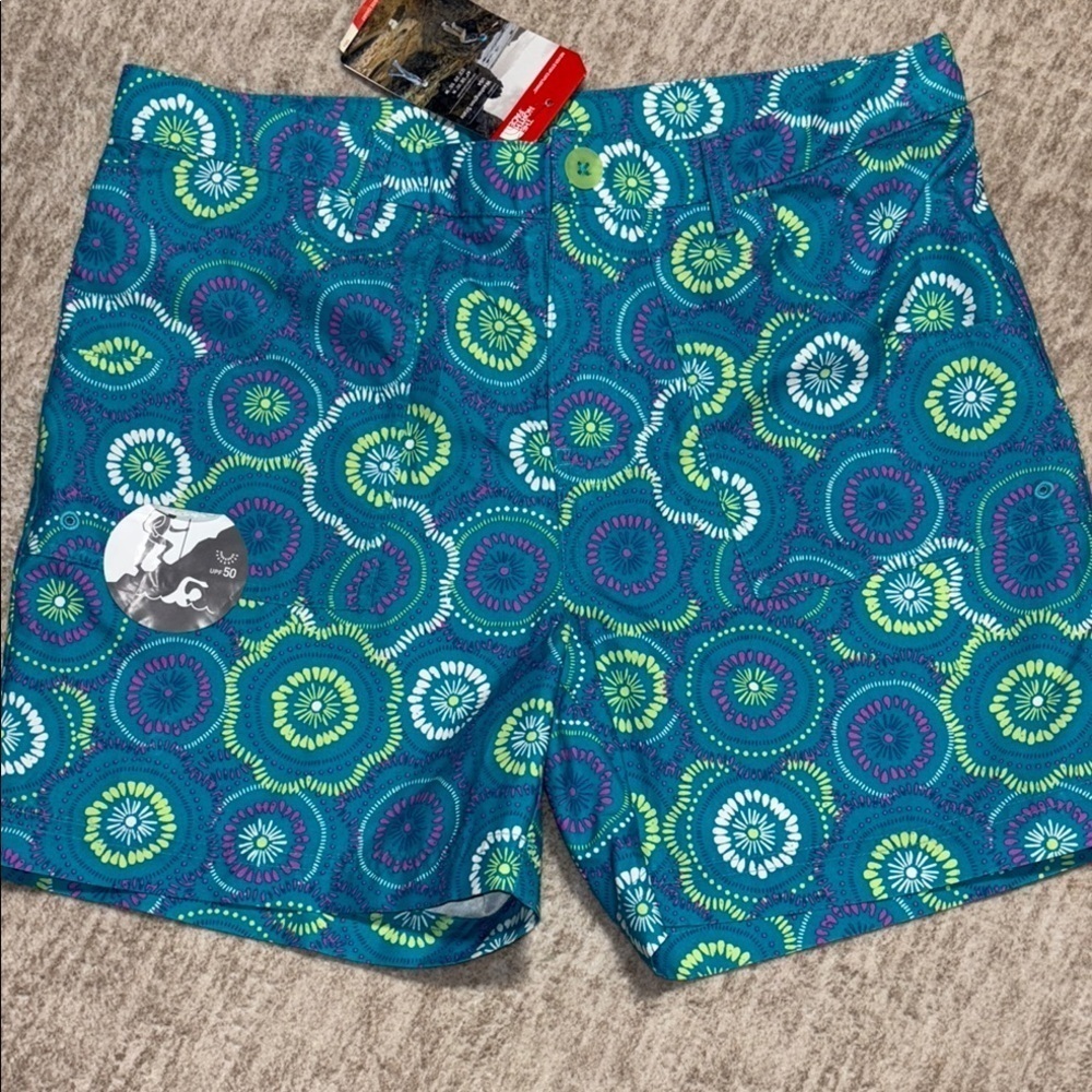 NWT Girls XL 18 The North Face Water Shorts teal quick dry UPF 50 swimsuit cover